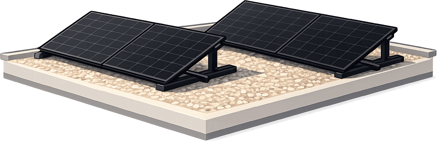 Solarmodule auf einem Flachdach